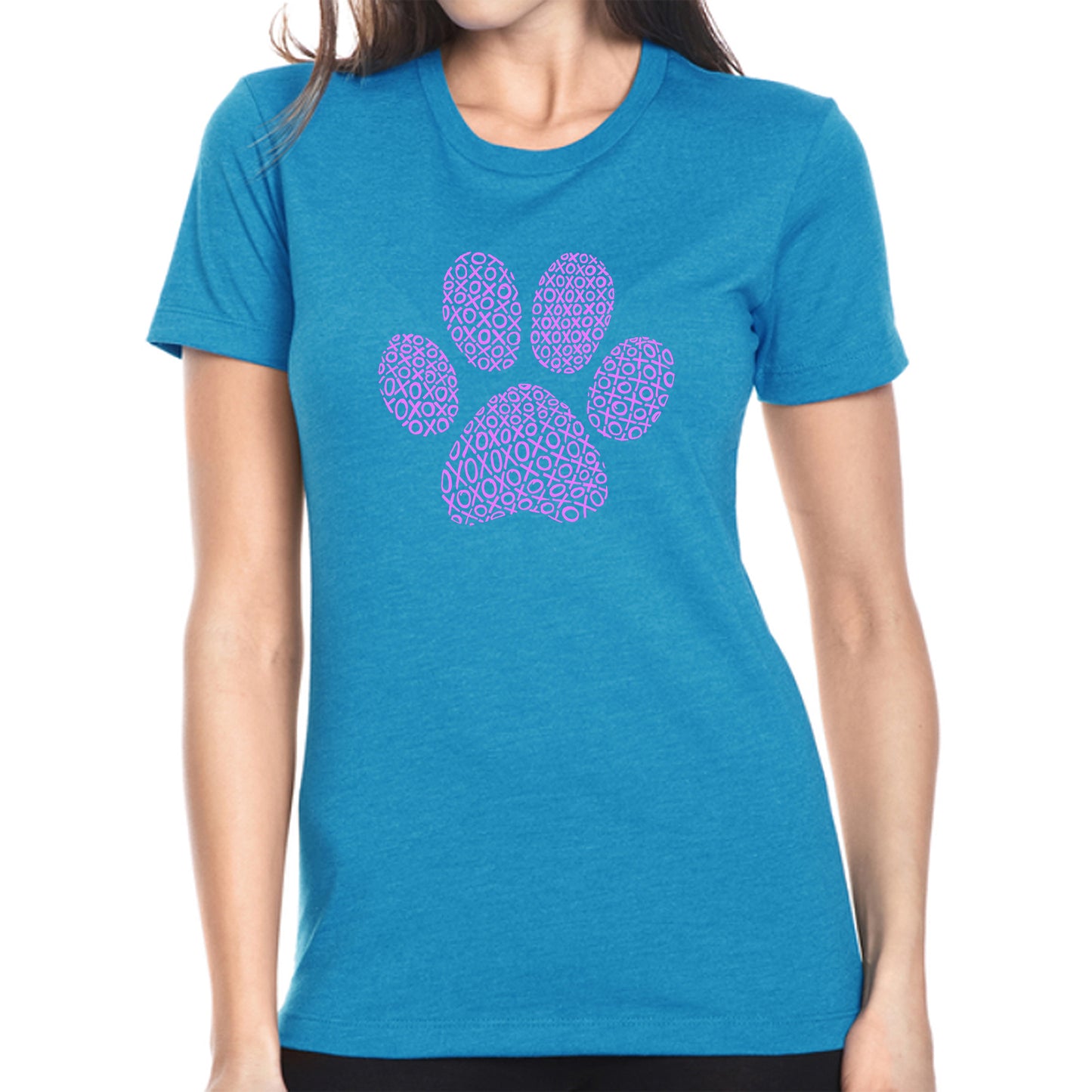 XOXO Dog Paw  - Women's Premium Blend Word Art T-Shirt