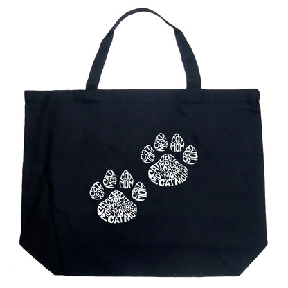 Cat Mom  - Large Word Art Tote Bag