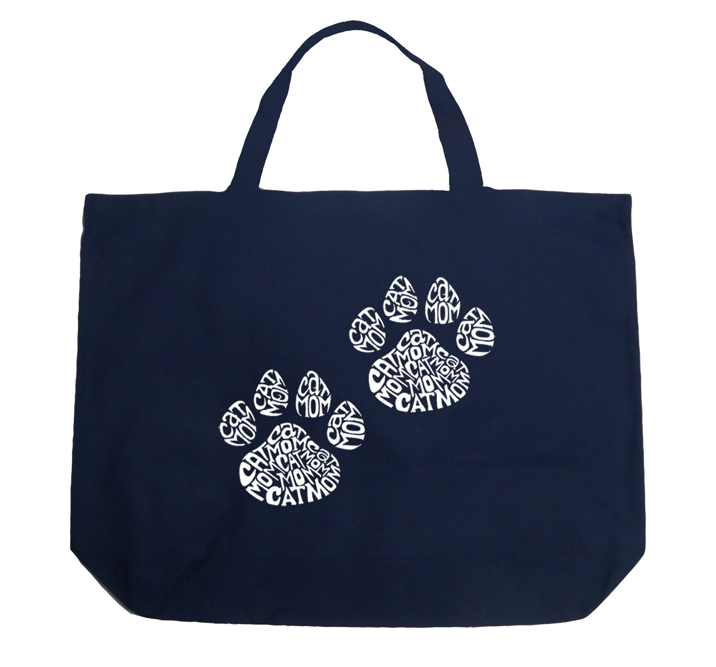 Cat Mom  - Large Word Art Tote Bag