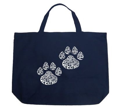 Cat Mom  - Large Word Art Tote Bag