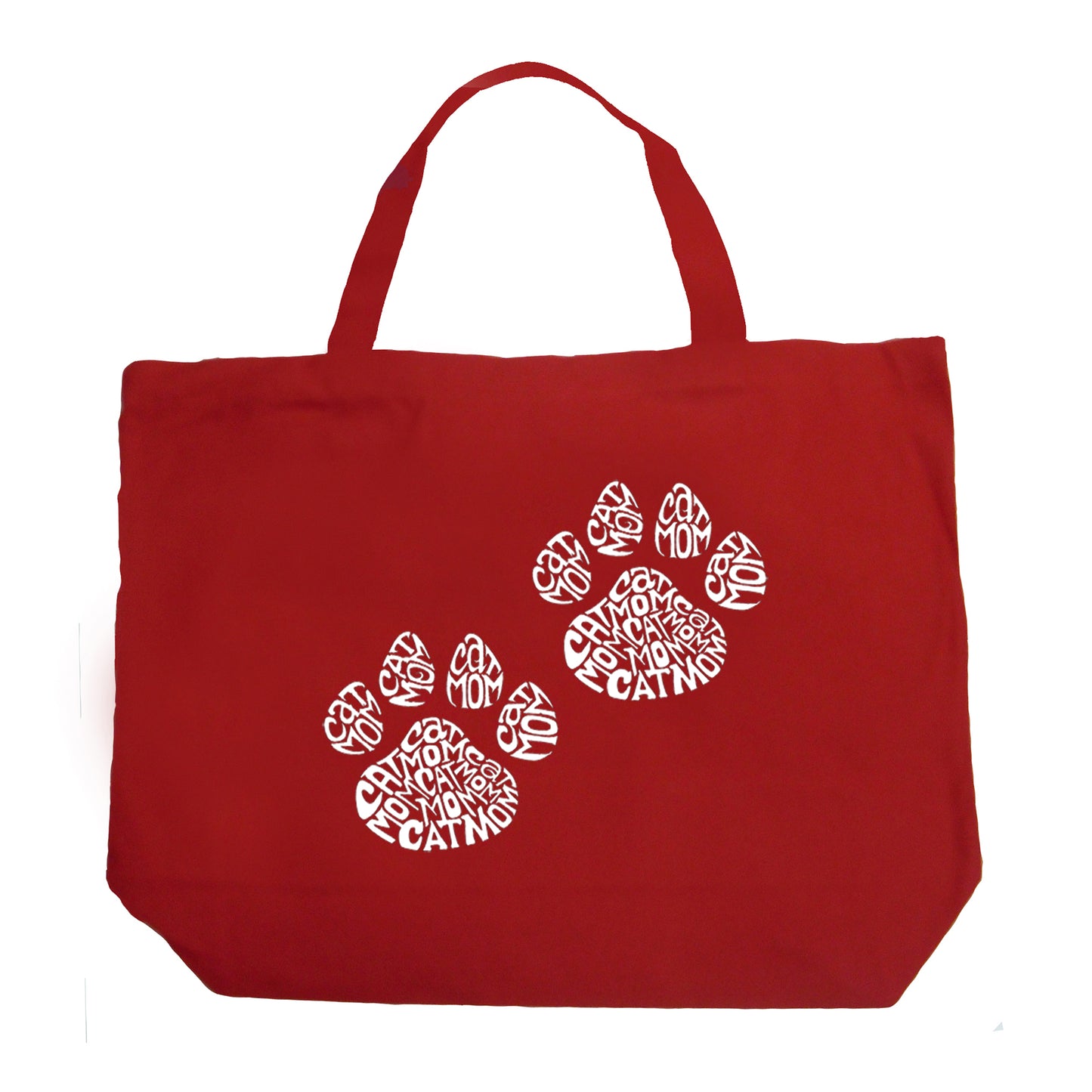 Cat Mom  - Large Word Art Tote Bag