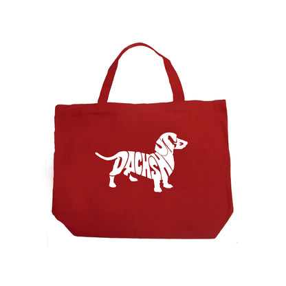 Dachshund  - Large Word Art Tote Bag