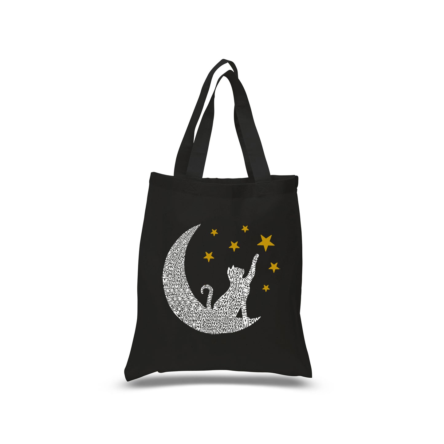 Cat Moon - Small Word Art Tote Bag