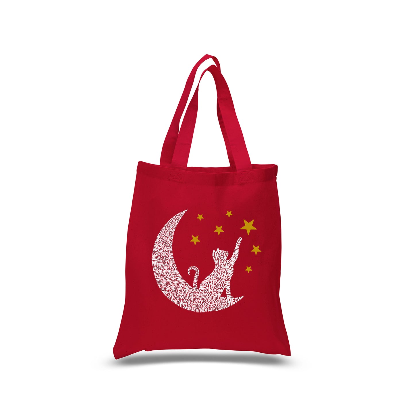 Cat Moon - Small Word Art Tote Bag