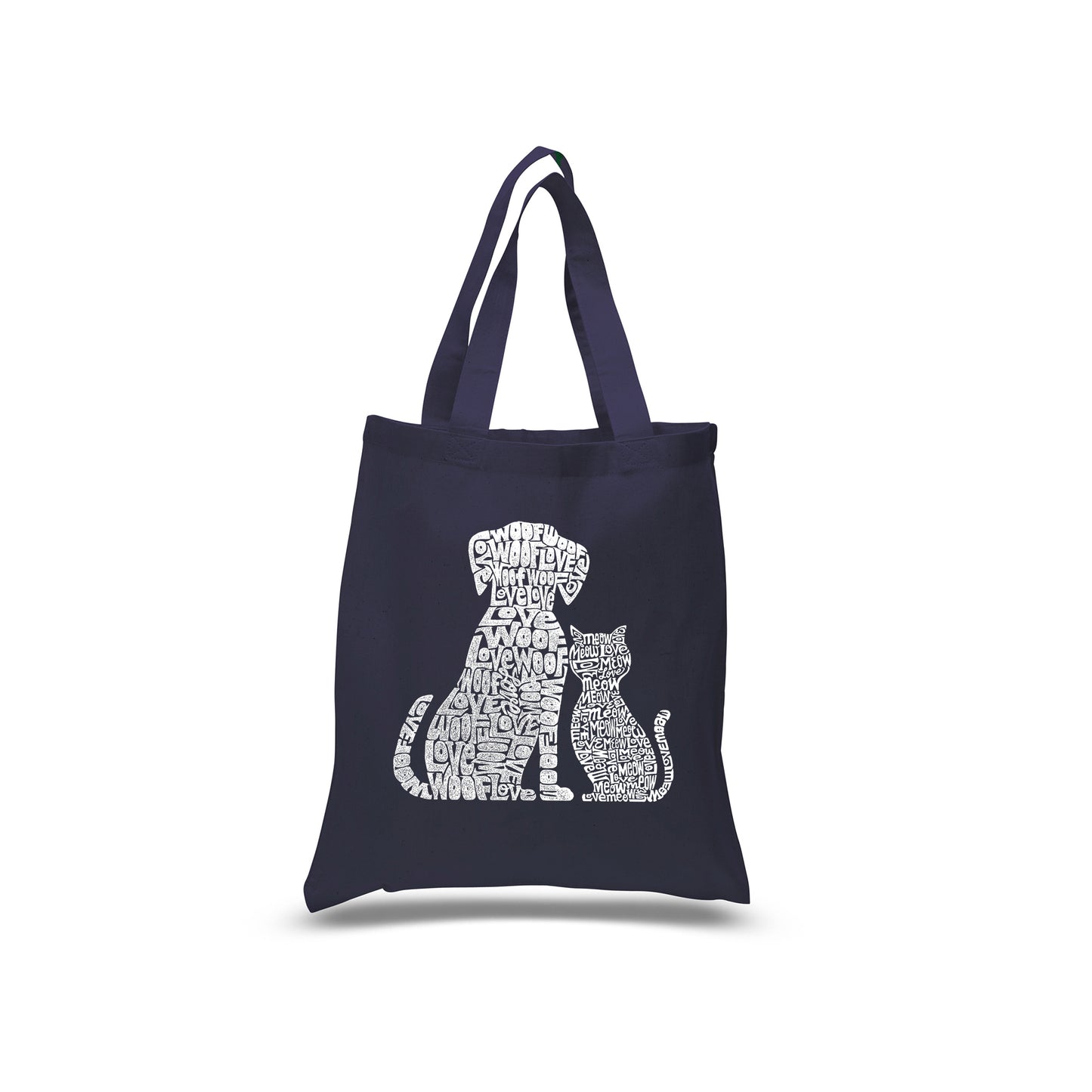 Small Word Art Tote Bag - Dogs and Cats