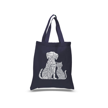 Small Word Art Tote Bag - Dogs and Cats