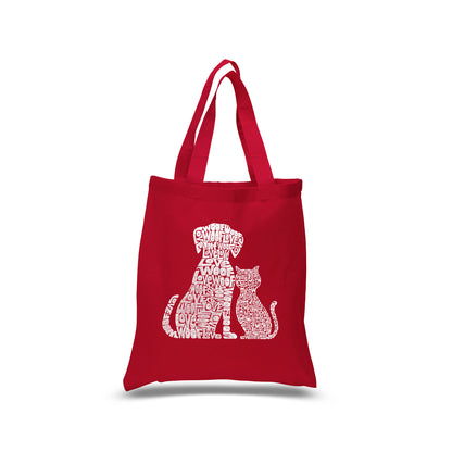 Small Word Art Tote Bag - Dogs and Cats