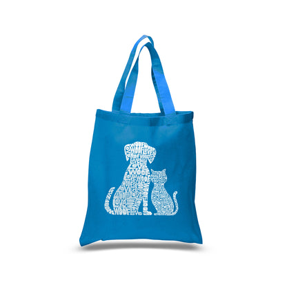 Small Word Art Tote Bag - Dogs and Cats