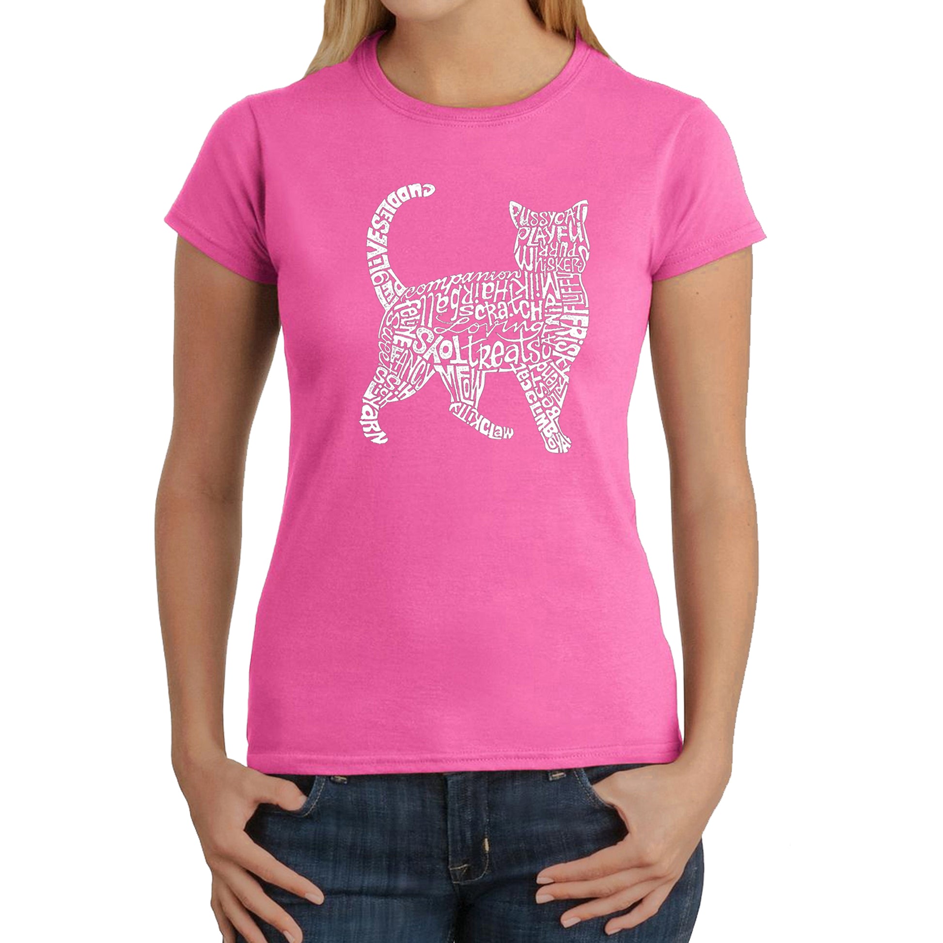 Cat Women's Word Art T-Shirt The Animal Rescue Site
