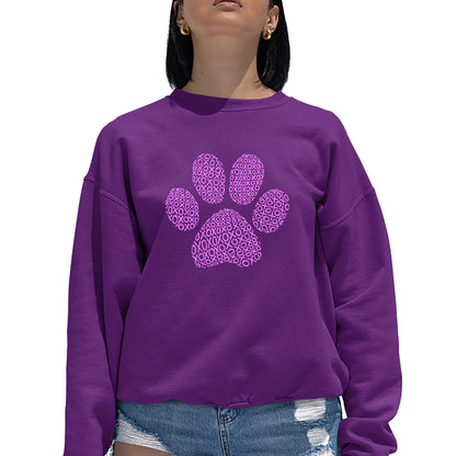 XOXO Dog Paw  - Women's Word Art Crewneck Sweatshirt