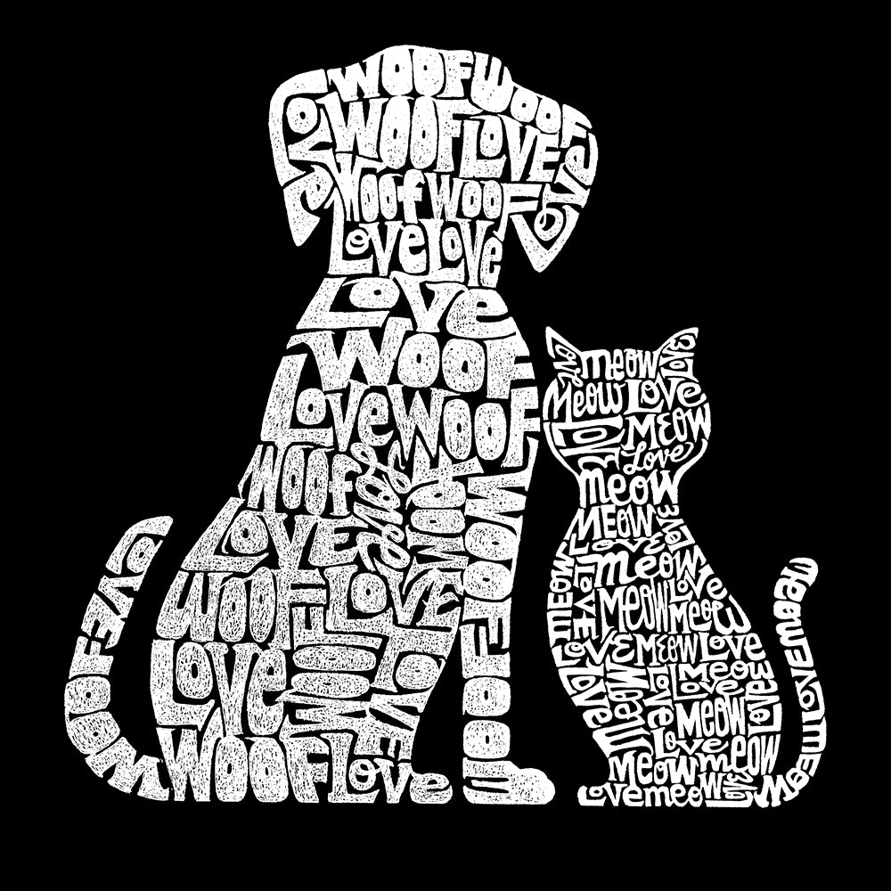 Dogs and Cats  - Women's Word Art T-Shirt