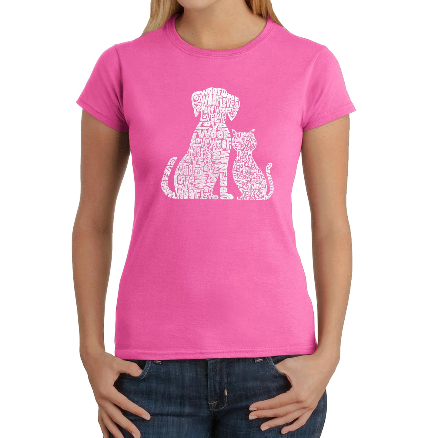 Dogs and Cats  - Women's Word Art T-Shirt