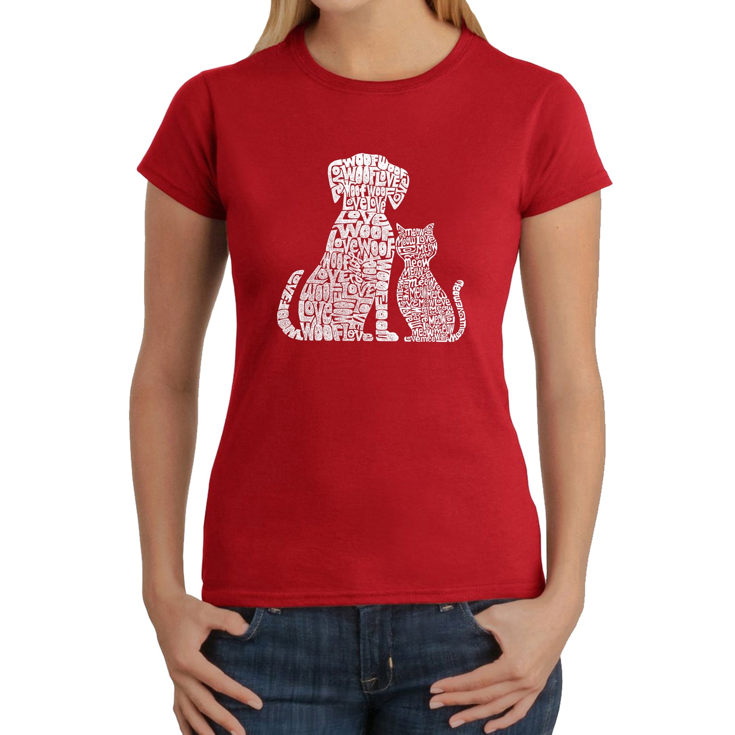 Dogs and Cats  - Women's Word Art T-Shirt