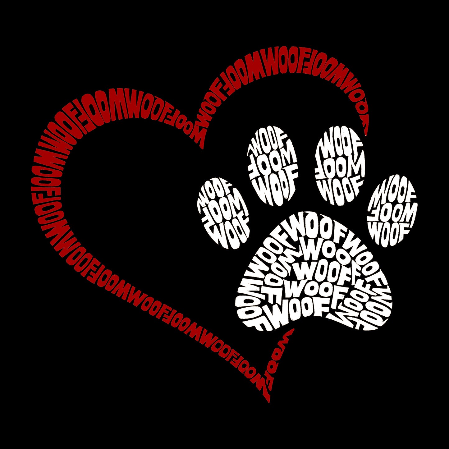 Paw Heart - Women's Word Art T-Shirt