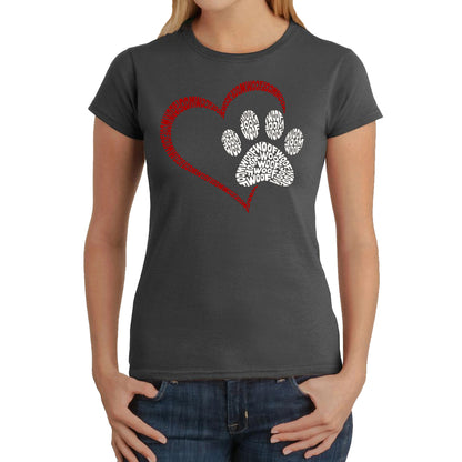 Paw Heart - Women's Word Art T-Shirt