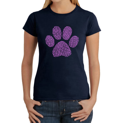 XOXO Dog Paw  - Women's Word Art T-Shirt