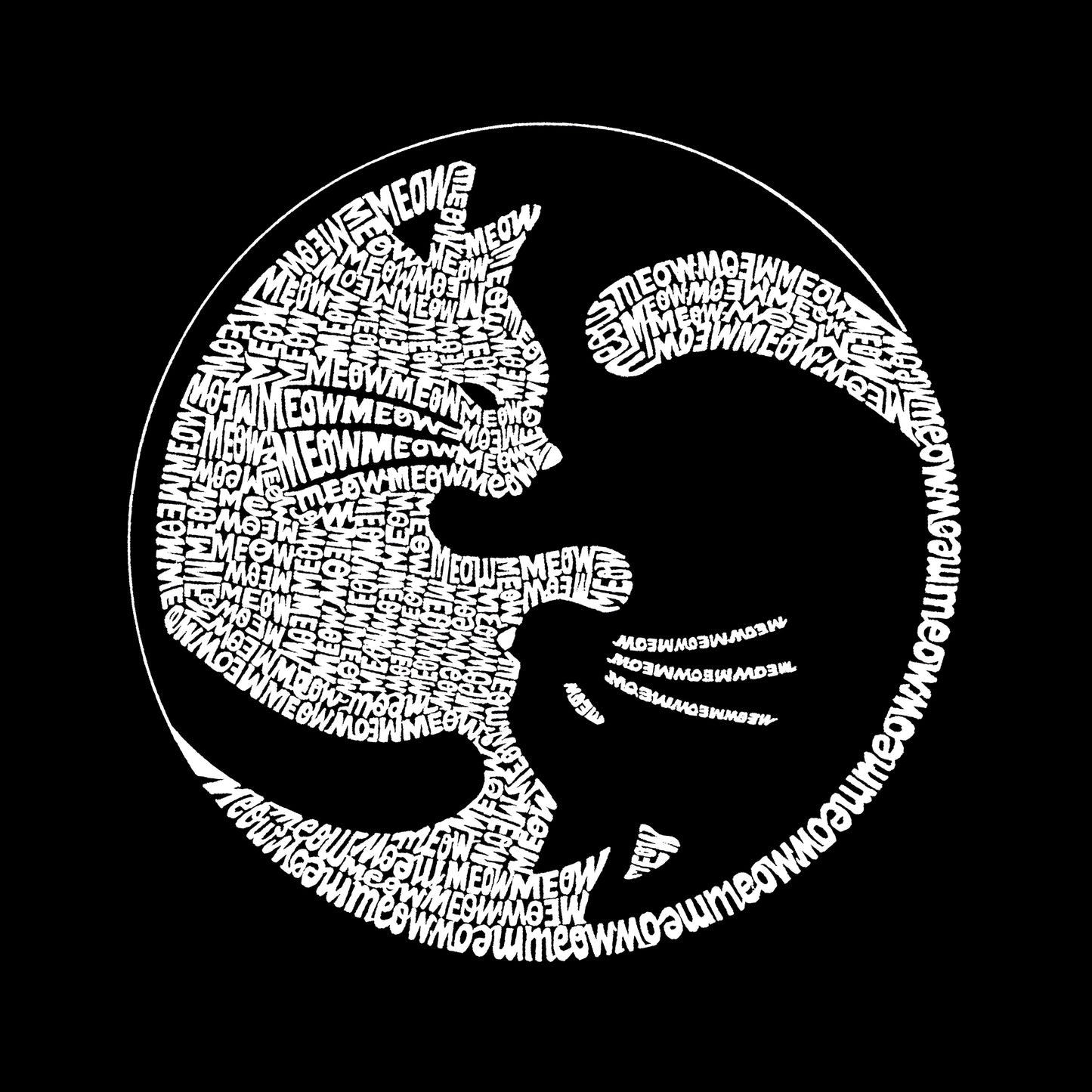 Yin Yang Cat  - Women's Word Art T-Shirt