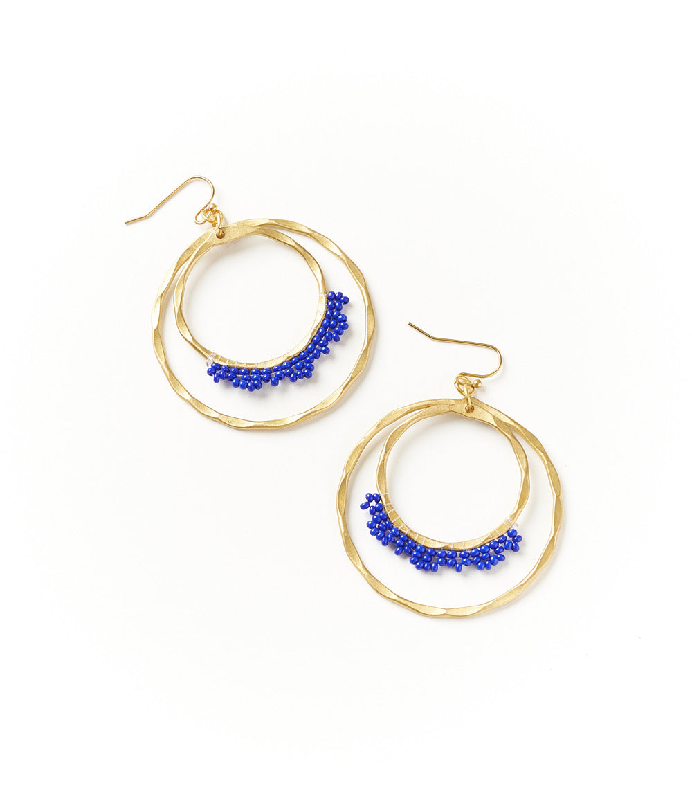 Kalapriya Earrings - Navy Hoops