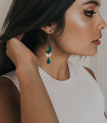 Rajani Earrings - Teal Drop