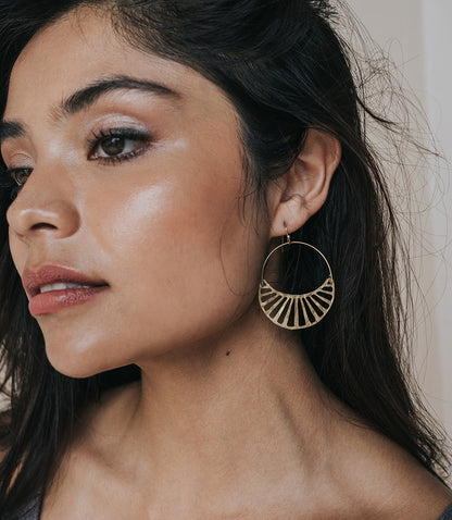 Rajani Earrings - Crescent Hoop