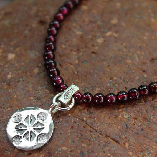 Lucky Charm Garnet Choker Necklace