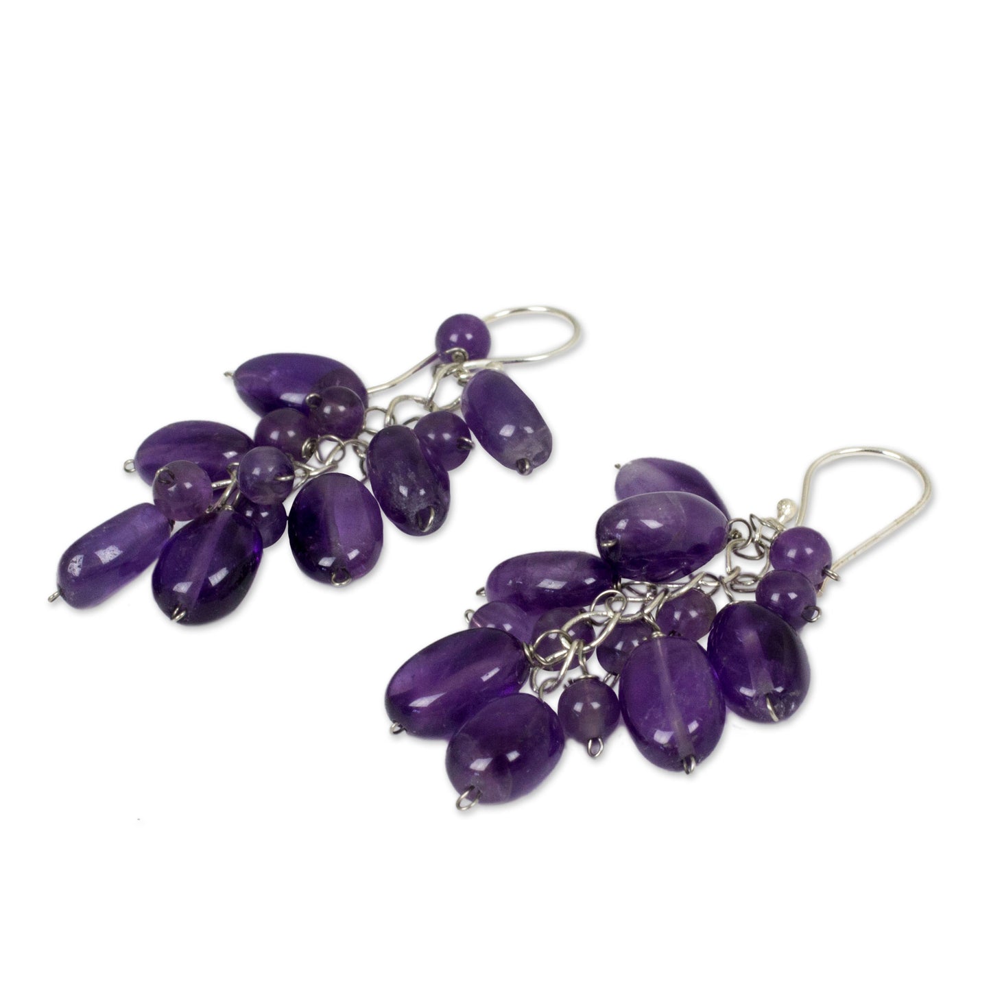 Violet Clouds Amethyst Cluster Earrings