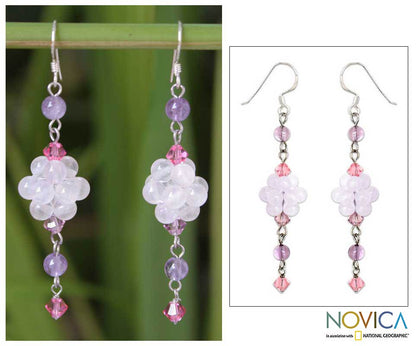 Enchanted Bloom Multi-Gem Quartz Dangle Earrings