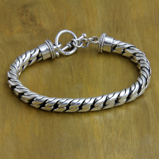Strength Sterling Silver Braided Bracelet