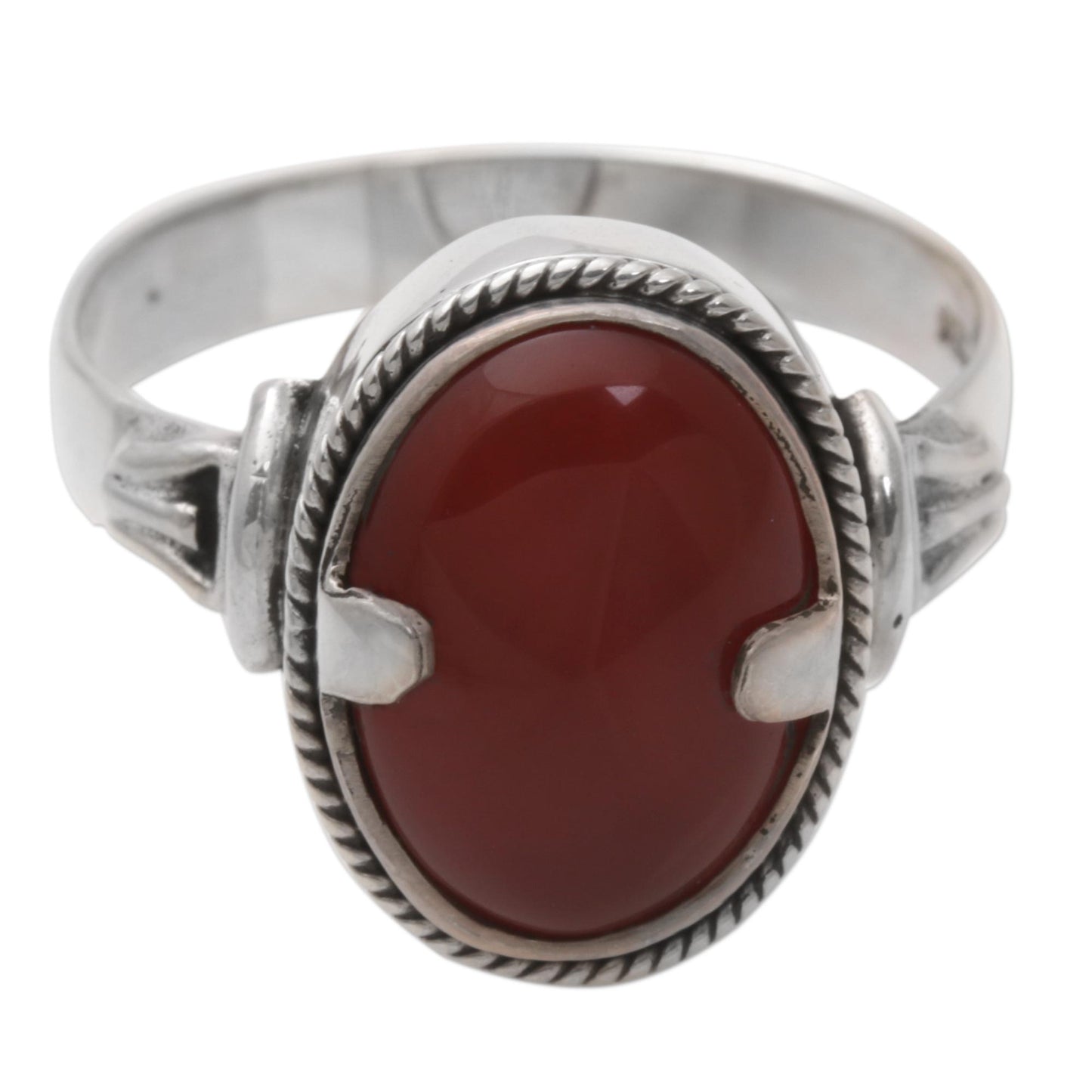 Dragon Eye Unique Sterling Silver and Carnelian Ring