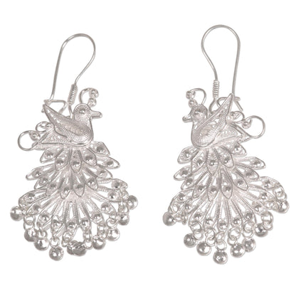 Royal Peacock Chandelier Bridal Earrings