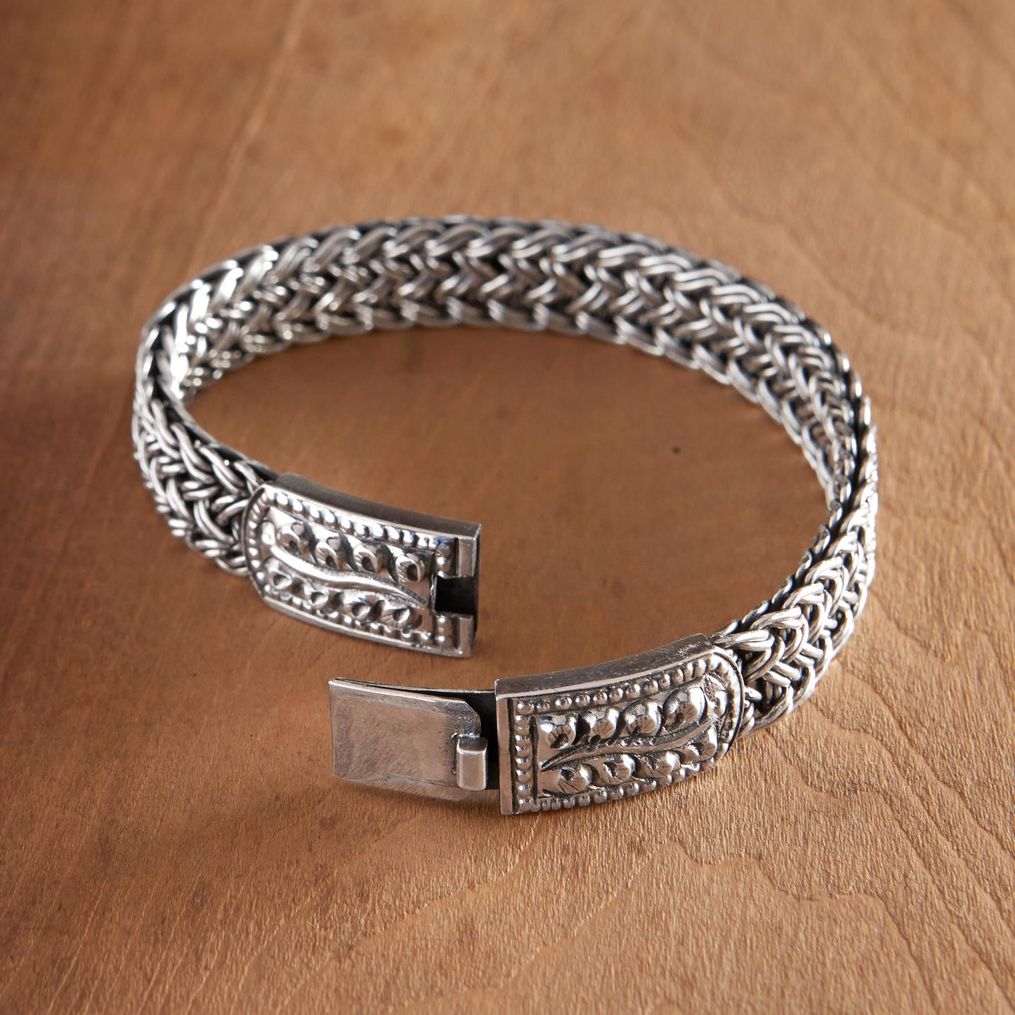 Unity Silver Braided Wristband Bracelet