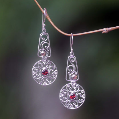 Rapture Gold accent garnet dangle earrings