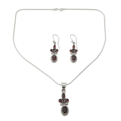 NOVICA - Silver & Garnet 'Eternal Love' Jewelry Set