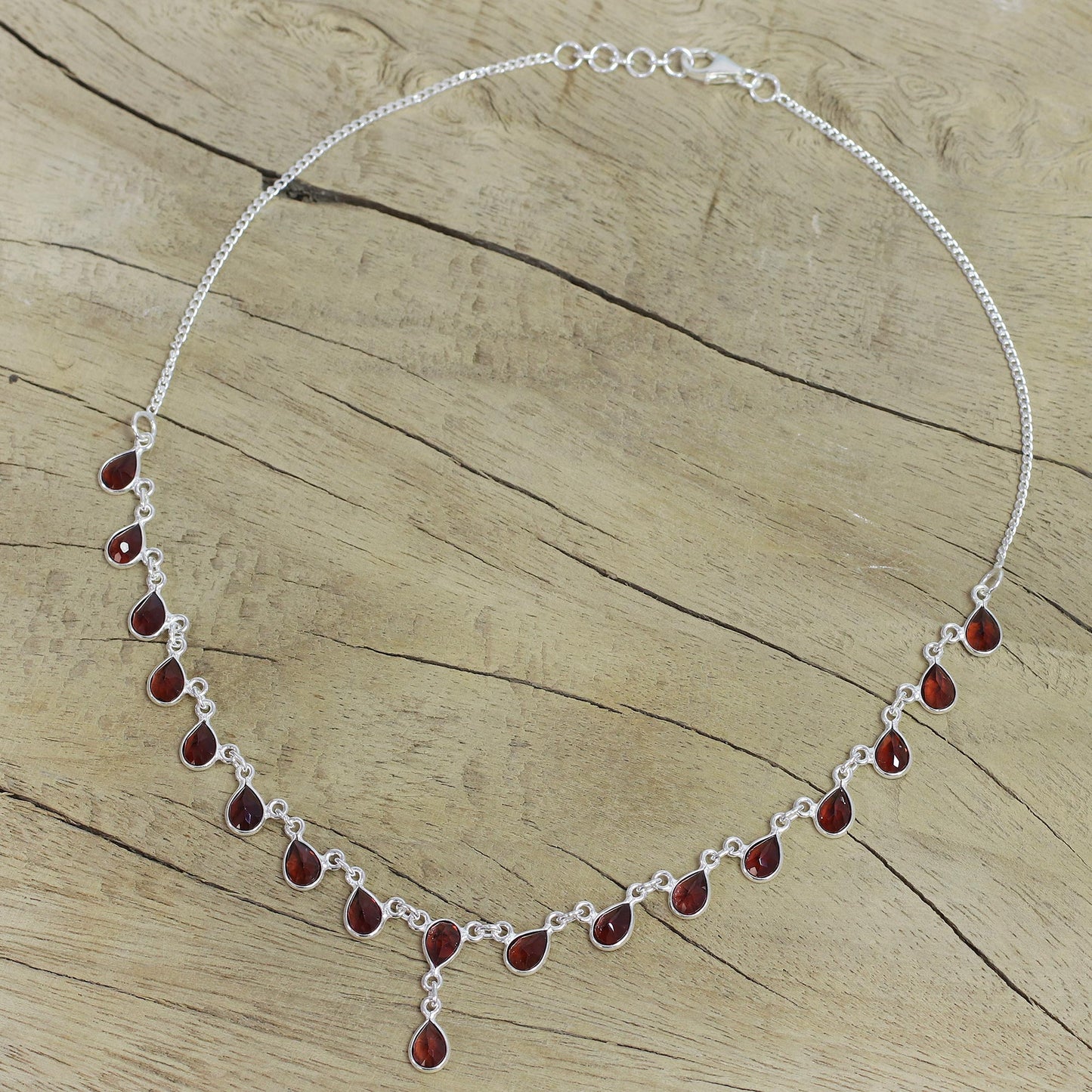 Scarlet Droplets Waterfall Necklace