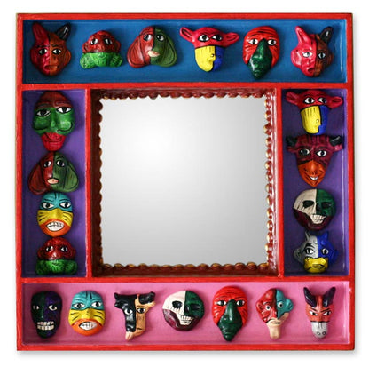 Party Of Masks Wall Mounted Mirror