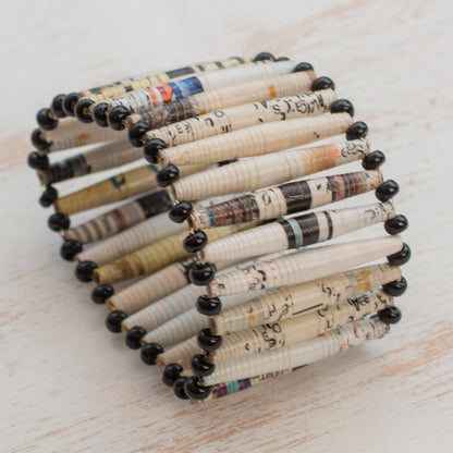 The News is White Recycled Paper Wristband Bracelet