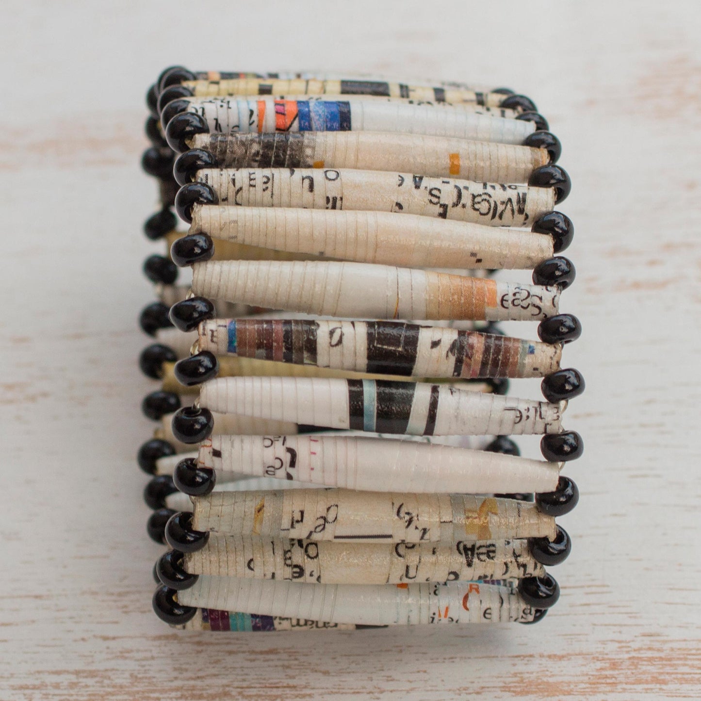 The News is White Recycled Paper Wristband Bracelet