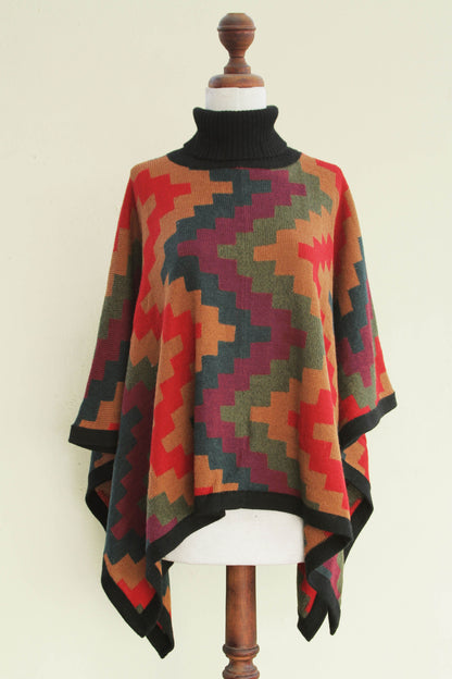 Pyramids Handmade Alpaca Blend Poncho