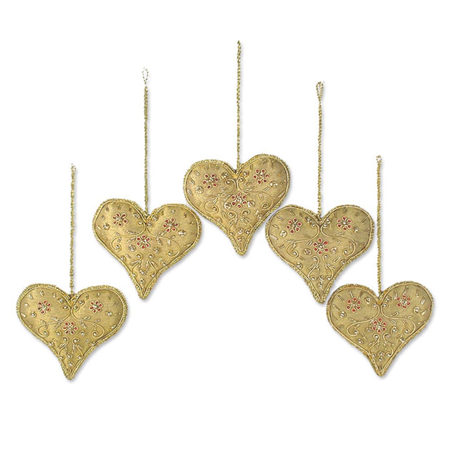 Floral Heart Polyster Holiday Ornaments