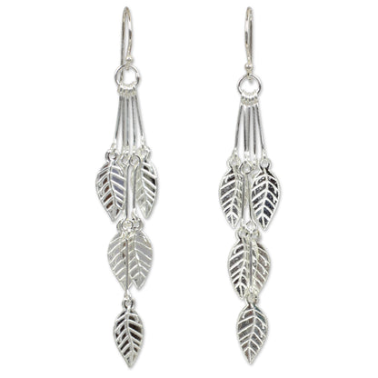 Leaf Chimes Sterling Silver Dangle Earrings