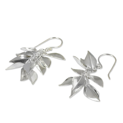 Silver Leaves Sterling Silver Dangle Earrings