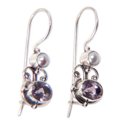 Sunrise Spirit Amethyst & Pearl Earrings