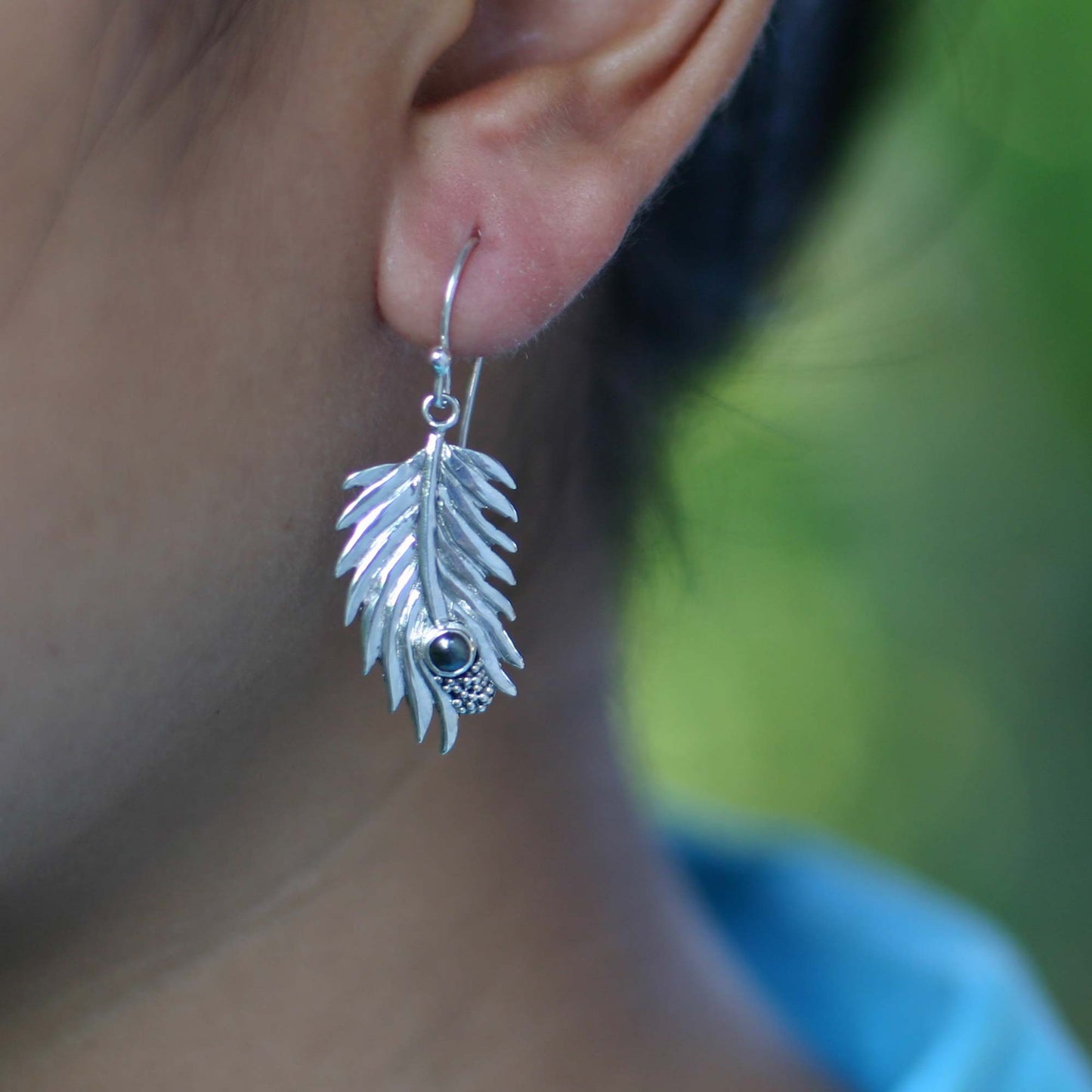 Dewdrops Dyed Black Pearl Dangle Earrings