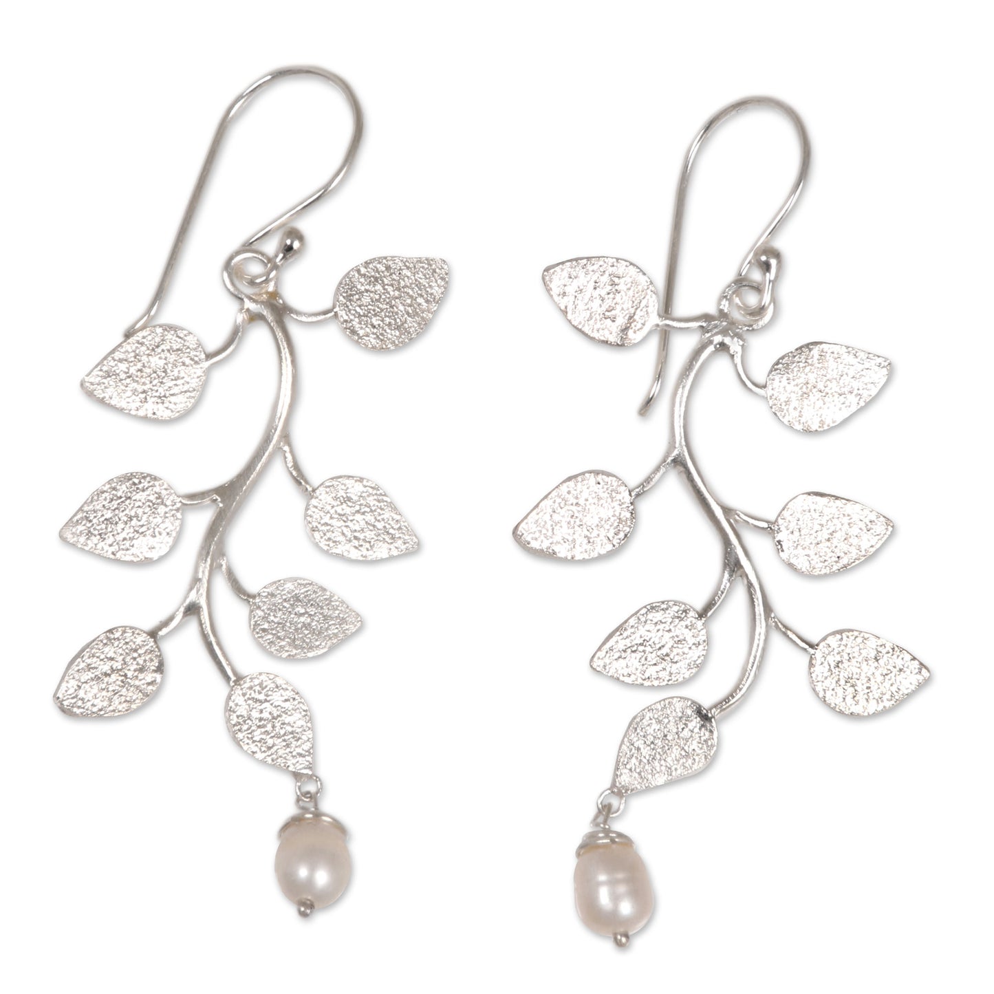 White Forest Dangle Earrings