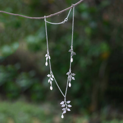 Cloud Forest White Pearl & Silver Necklace