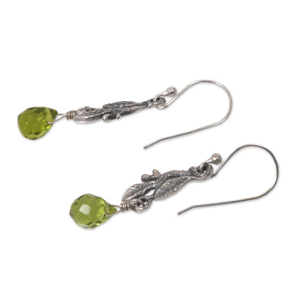 Rainforest Glass & Sterling Silver Dangle Earrings