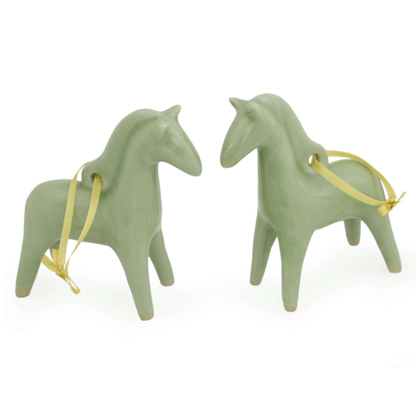 A Season For Horses Ceramic Ornament Set of 2