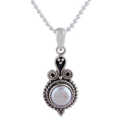 Cloud of Desire Artisan Crafted Sterling Silver Necklace with Pearl Pendant