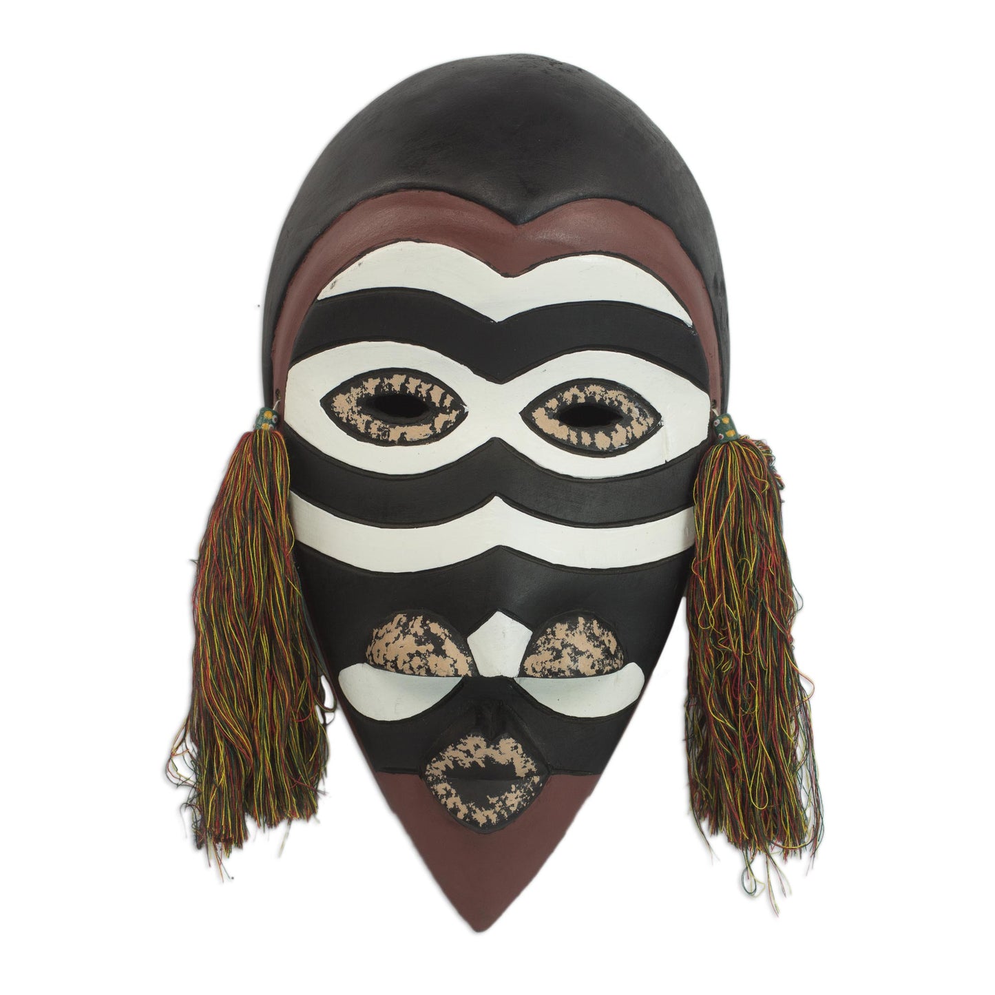 Zebra Monkey African Wood Mask