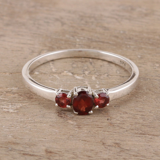 Passion's Glow Garnet Ring India Birthstone Jewelry